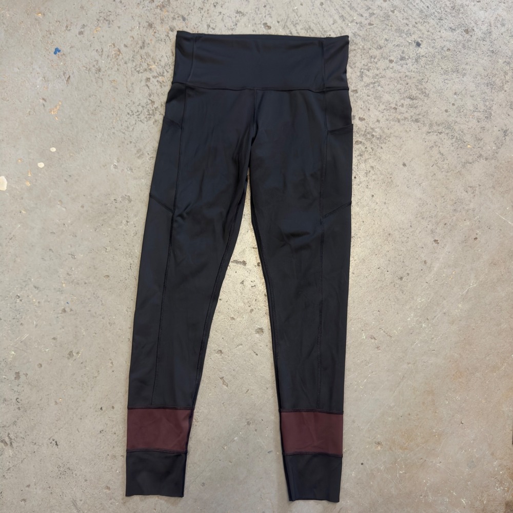 Cotopaxi Womens Black Maroon Mesh Panel High Rise Pocket Leggings Size L - Picture 3 of 8